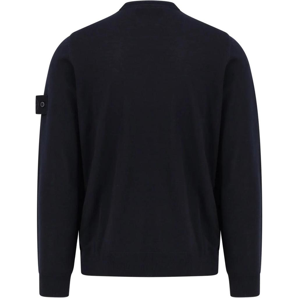 STONE ISLAND Solid Color Pullover Long Sleeve Crew Neck Sweater Men Sweater Navy-Blue K1S1551000-66S00FC-V0020