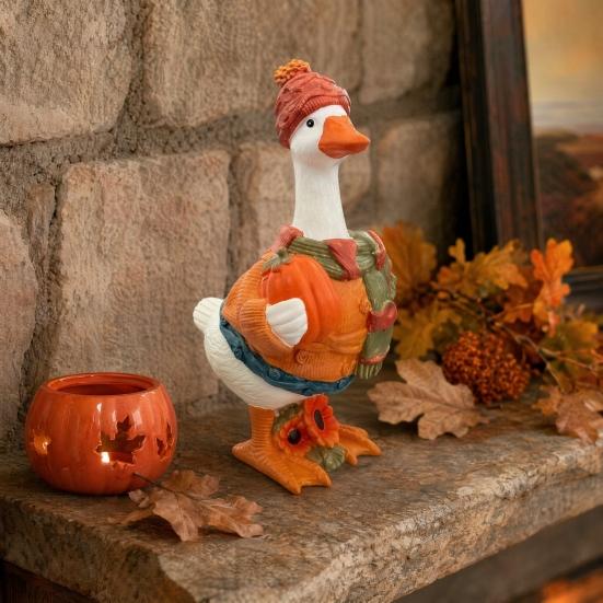 Goose Statue, Decorative Lawn Ornament, Durable Resin Rustic Style Figure, Garden Sculpture for Patio Tabletop Front Yard Decor