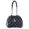 VIVIENNE WESTWOOD Hilary Denim Pattern Silver Hardware Cotton Bucket Bag Women Handbags Indigo 4C03000AUW01BOINDIGO