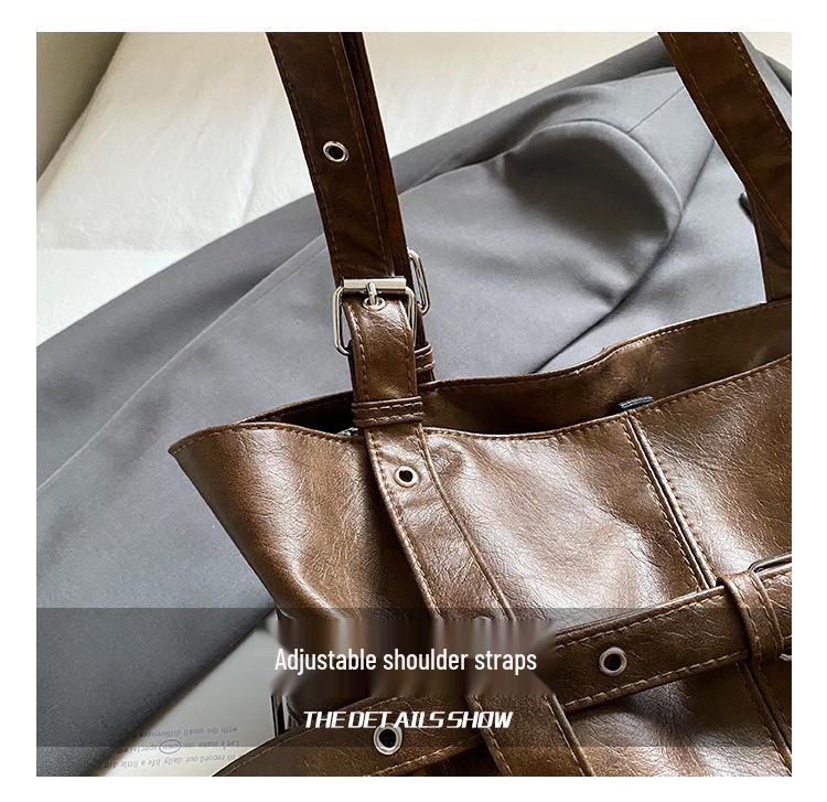 2025 Autumn Retro Large-Capacity Commuter Shoulder Handbag