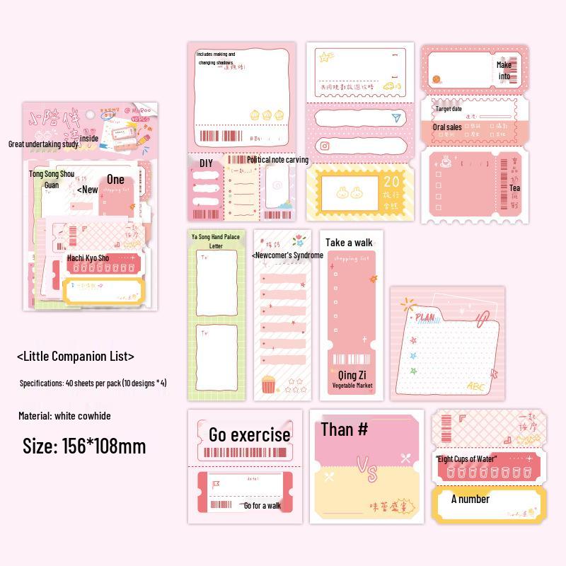 Creative Tearable Sticky Note Stickers for Journals, DIY Collage, and Student Markers