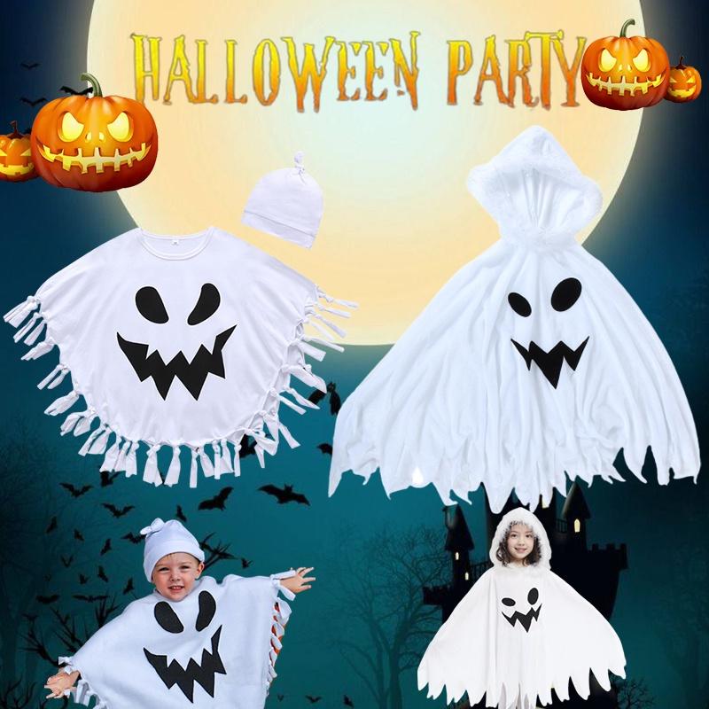 Ghost Kids Halloween Cloak Cape Cosplay Costumes Toddlers Outfit Party Play Role