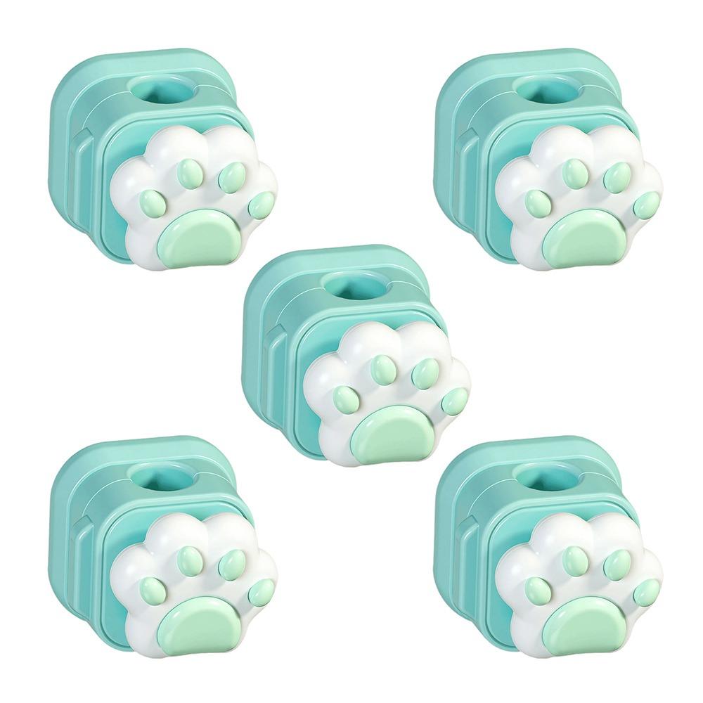 5pcs Multi-functional Magnetic Desktop Cable Organizer Self-adhesive 3D Cat Claw Charging Line Winder Cable Holder