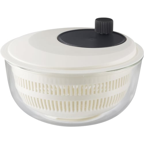 iwaki Heat-Resistant Glass Salad Spinner, Vegetable Drainer, and Bowl, Basic, K345SS