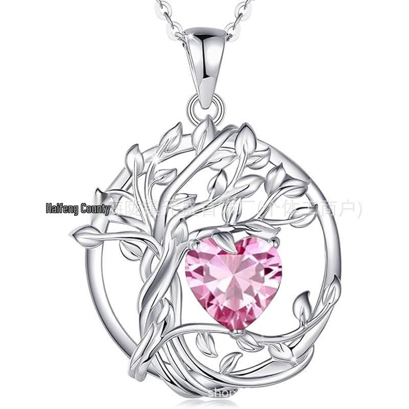 Tree of Life Double-layer Necklace: Women's 925 Sterling Silver with Twelve Birthstones