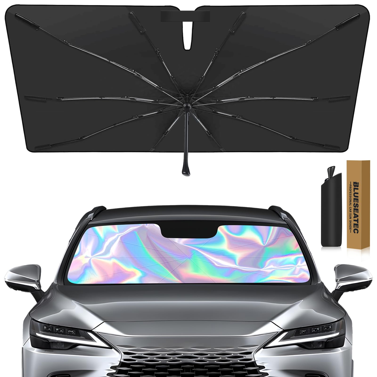 

BLUESEATEC Lexus RX 5th Generation Umbrella Windshield Sunshade for and Features 10x stronger heat and UV scratch stays and prevents light Includes
