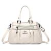 Large Capacity Tote Bag for women/Leather Womens/Ladies Ruched Leather Handbag