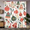 Christmas bell print curtains   pole bag curtains   Christmas decorations   daily home decorations   room decorations