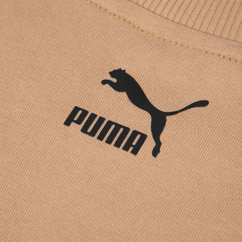 Puma Logo Graphic Short Sleeve T-Shirt Unisex Tops Desert-Yellow 623561-89