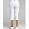 Womens Slim Fit Eyelet Lace Up Capri Leggings Multi Color