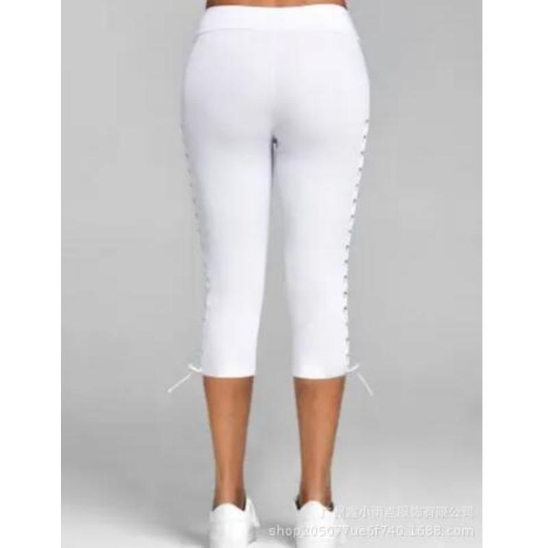 JKASHDK Damenmode, lässig, einfarbig, bedruckt, hohe Taille, Hosen, Hosen und Caprihosen