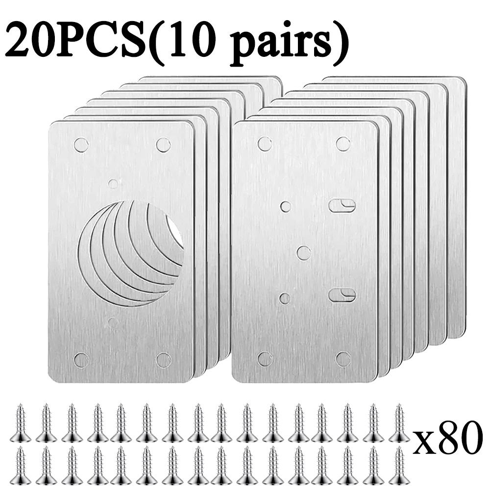 Cabinet Hinge Repair Plate Kit Kitchen Cupboard Door Hinge Mounting Plate for Cabinet Furniture Hardware Accessories with Holes