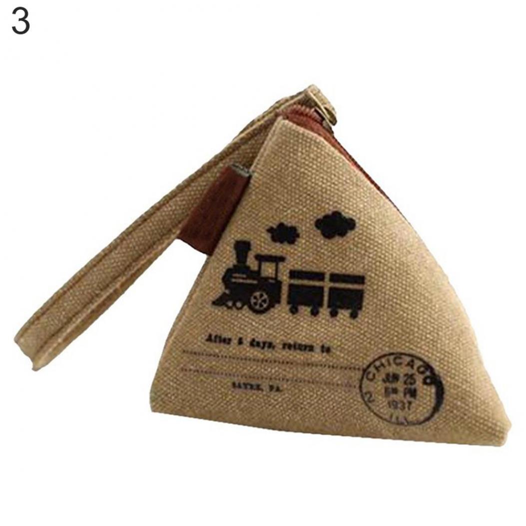 

Унисекс Холщовый Маленький Мини Треугольный Кошелек Кошельки Клатч Сумки для Денег с Ремешком KTY