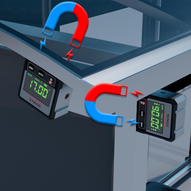 Laser Level Ruler    2-side Laser Digital Protractor InclinometerInclinometer Magnetic Base Goniometer Magnet Angle Finder
