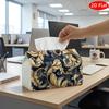 2D Flat, 1pc Tissue Box, Printed On Both Sides, Vintage Baroque Tissue Box Floral Scroll Pattern Print, Durable Fabric for Kitchen, Living Room, Bedro