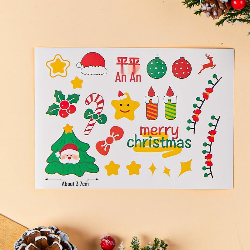 2024 Christmas Cake & Dessert Decoration Stickers - Merry Christmas Theme.