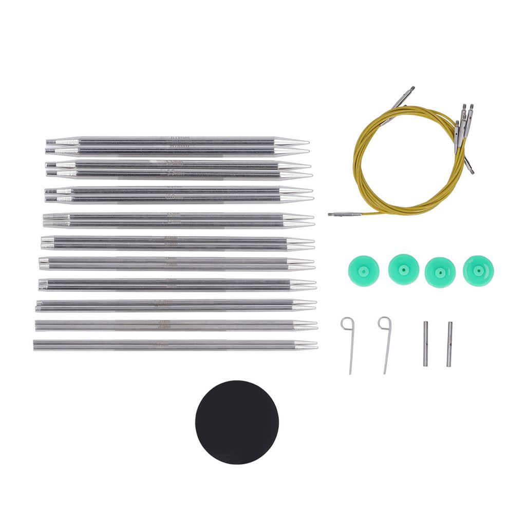 10 Pairs Interchangeable Circular Knitting Needles Set Ergonomic Design P Type Needle Buttons
