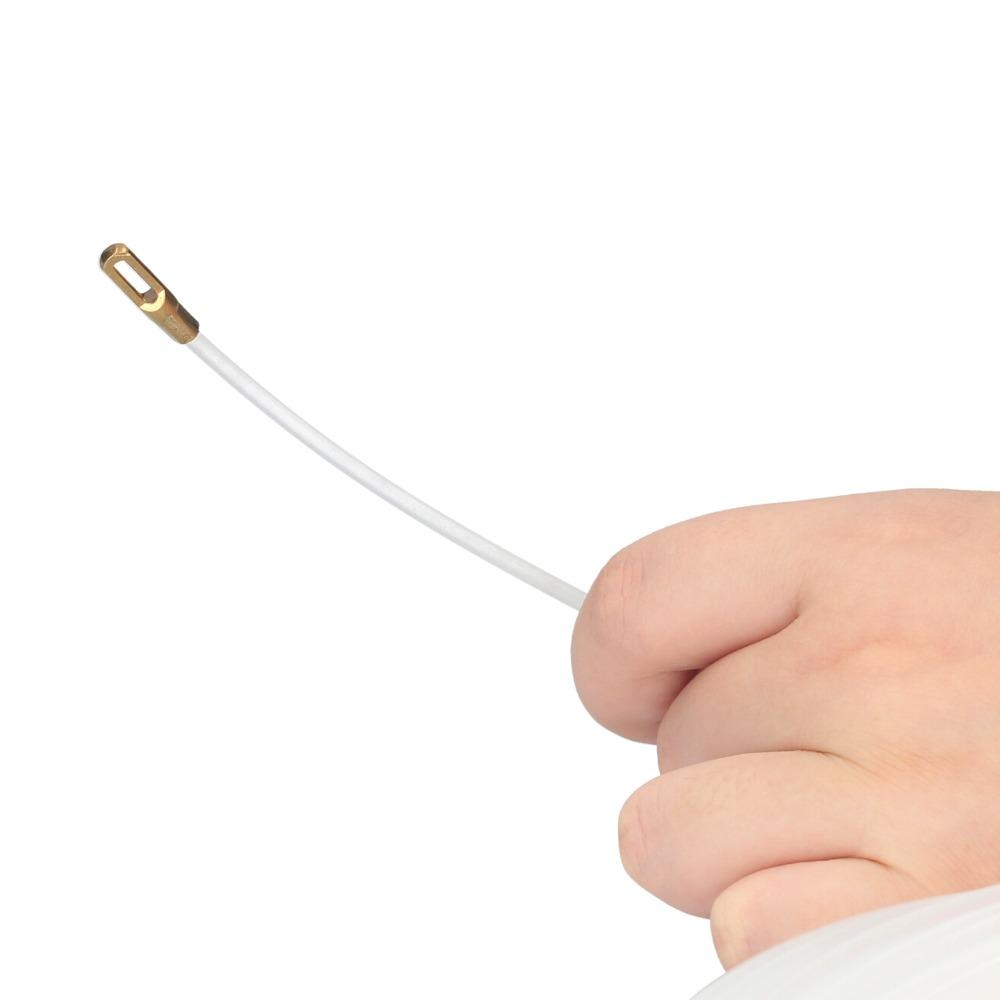 15m Length Cable Pulling Tool White Wire Threader Fish Tape Puller Construction Workers