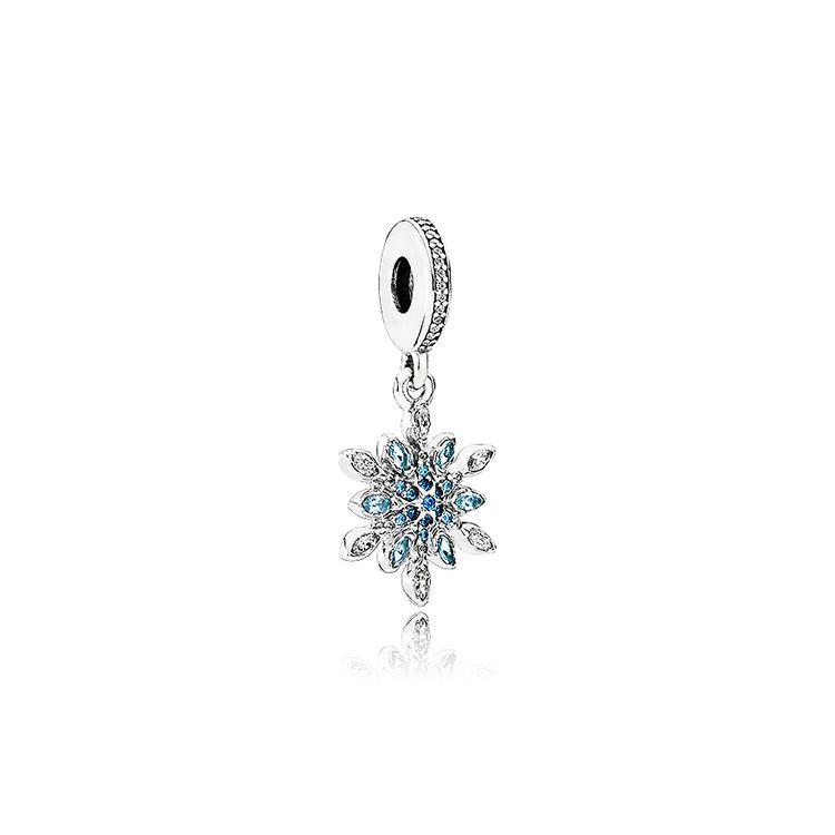 Pandora Shimmering Snowflake 925 Silver Jewelry Accessories Women Jewelry Blue 791761NBLMX Box
