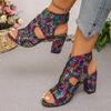 Women's Summer Fashionable Peep-Toe High Heels, Comfortable Colorful Style, Available In Large Sizes.