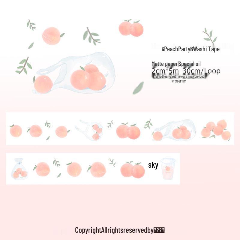 Cute Summer Pink Peach Die-Cut Journal Washi Tape