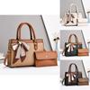 Stylish High-end Pu Leather Womens Tote Bag Set With Spacious Interior And Trendy Colors