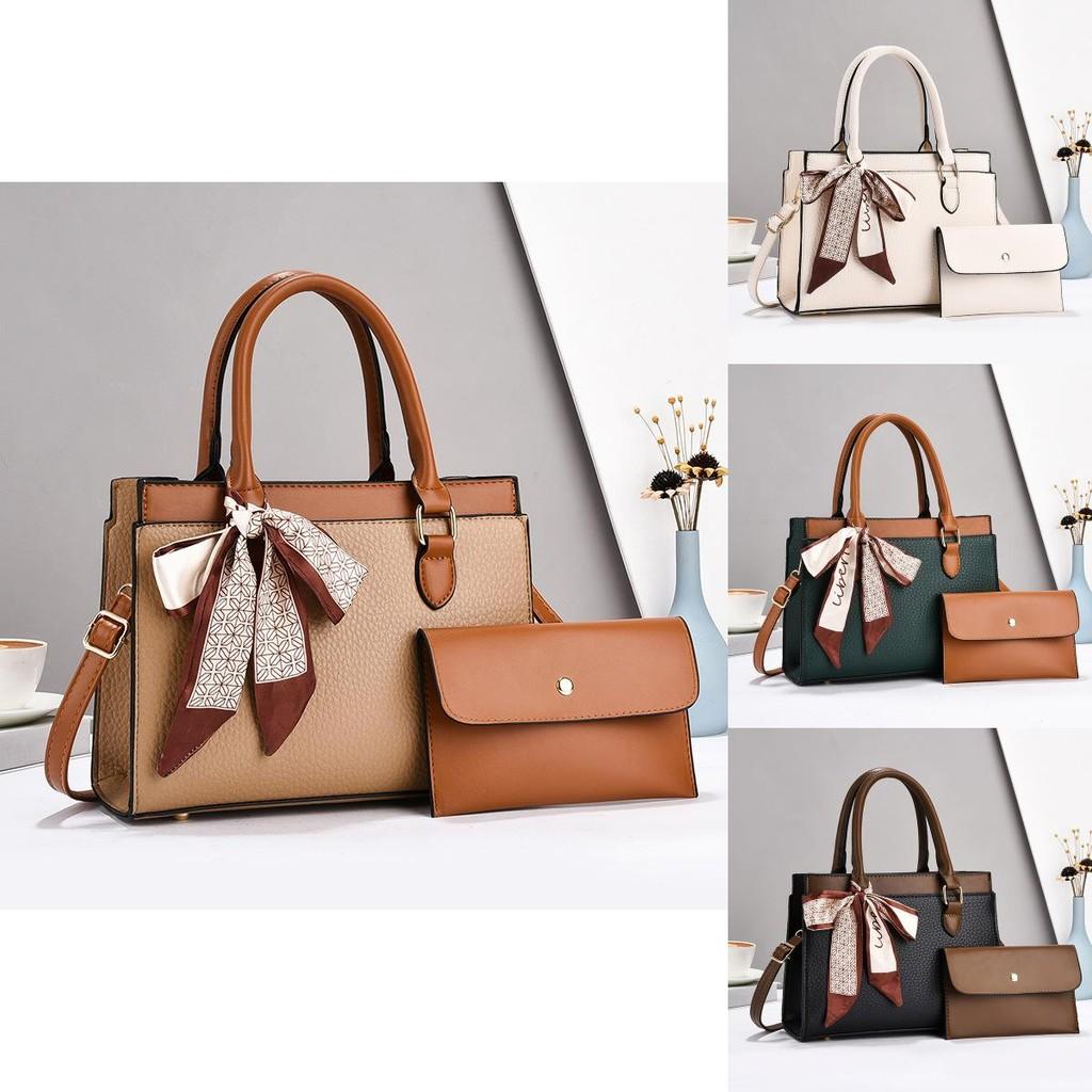 Stylish High-end Pu Leather Womens Tote Bag Set With Spacious Interior And Trendy Colors