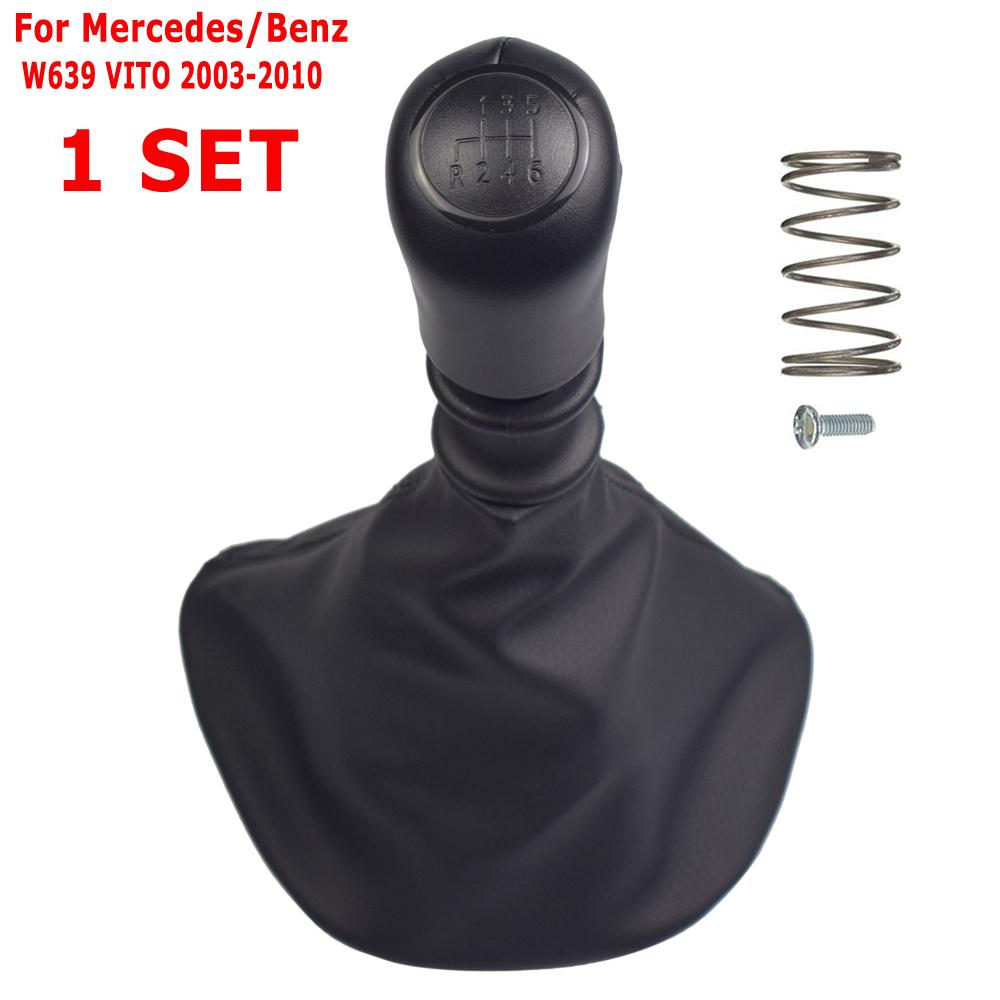 Car Gear Shift Knob For Mercedes Benz W639 VITO 2003-2010 High Quality 6Speed Stick Lever Knob Shifter Leather Gaitor Boot Cover
