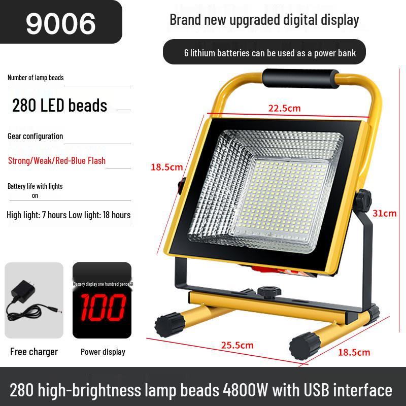 Rechargeable Super Bright Floodlight for Emergency, Construction, and Outdoor Use