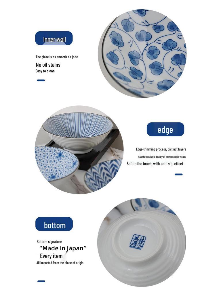 Japanese Style 7-Inch Conical Ramen & Rice Bowl