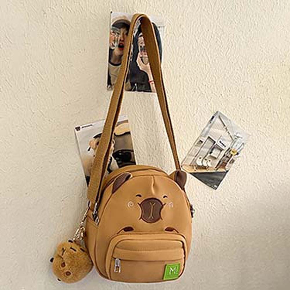 Large Capacity Capybara Nylon Bag Plush Doll Pendant Creative Crossbody Bag  Friends