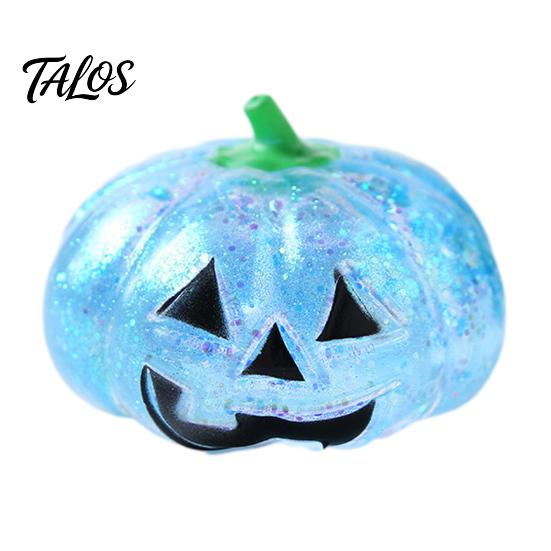 Pumpkin Shape Squeeze Toy Halloween Stress Relief Toy, Spooky Head Hand Exercise Ball Clear Glitter Sugar Ball, Party Favors