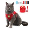 Reflective Puppy Cat Harness Vest With Walking Lead Leash Adjustable Kitten Collar Polyester Mesh Harness For Small Medium Dogs