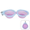 Double Bowl Collapsible Dog Dish Portable Puppy Food Container Pet Food Water Feeding Tray  Outdoor