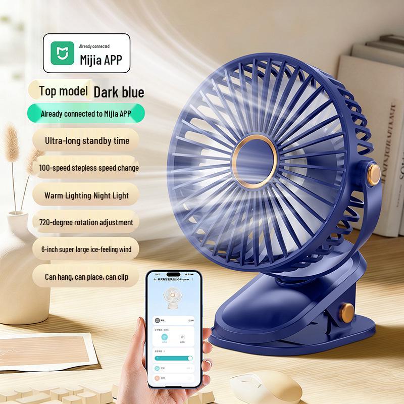 Mini USB Rechargeable Clip-On Desktop Fan for Dorms and Home