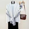 INS style retro printing fashion cotton and linen long towel spring and autumn women's travel clothing with outer scarf