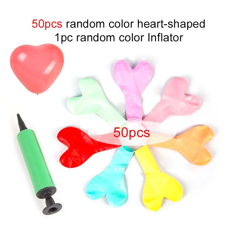 Elastic Latex Balloon Long Strip Heart-shaped Rainbow Design Bright Color Home Decoration Wedding Ornaments Inflator TMZ