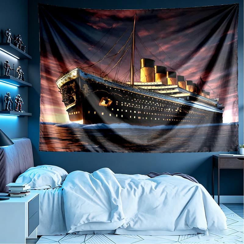 RMS Titanic Print Tapestry, Lightweight Wall Hanging, for Bedroom, Dorm, Living Room, Home Art Decor, Birthday Christmas Gift