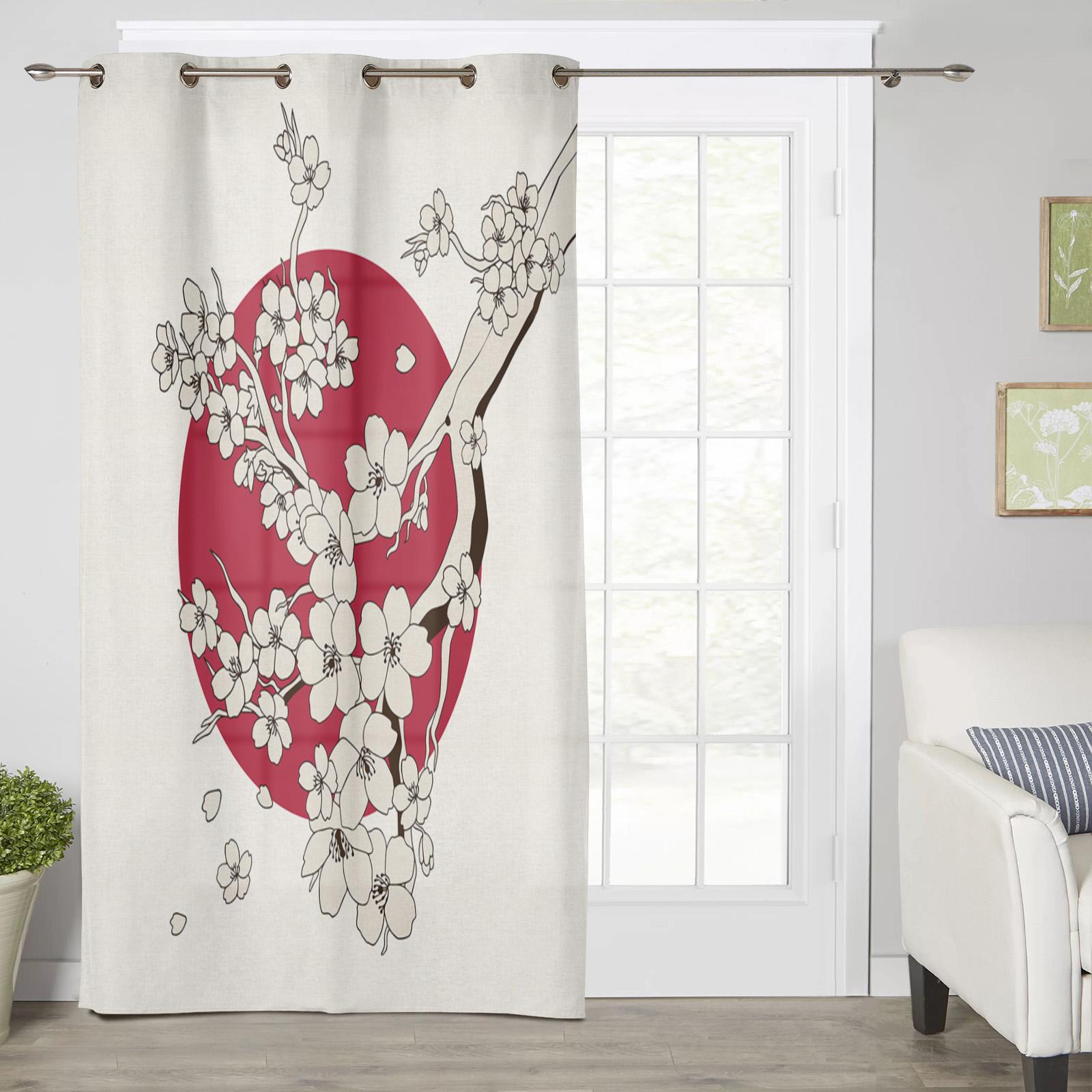 Японская Сакура Солнце Простые Ретро Современные Шторы Для Окна Гостиной Спальни Шторы — фото 2