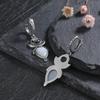 Natural Shell Stone Drop Earrings for Women White Black S Silver Hoop Earring Party Gift Fine  Wholesale