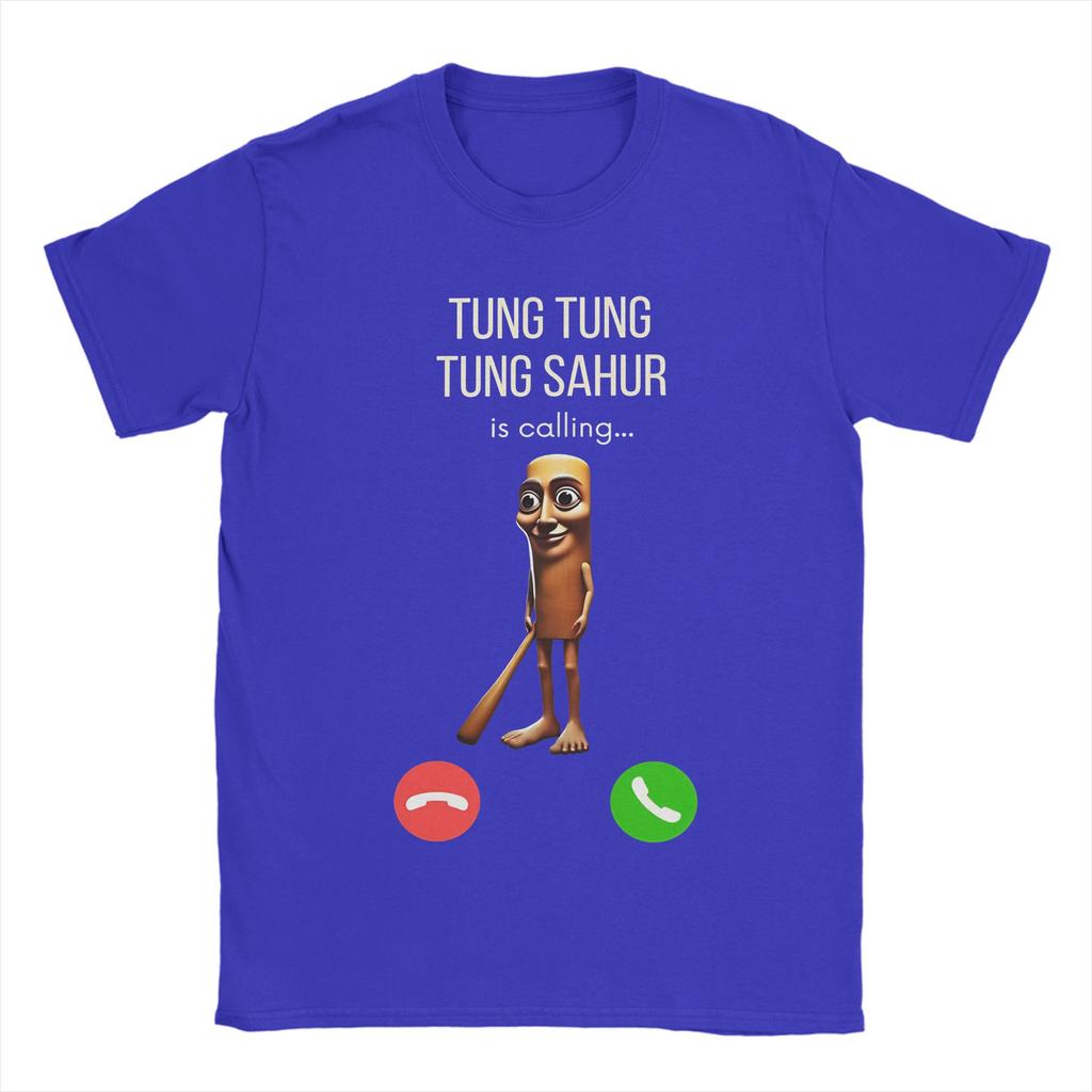 T-Shirt Sommer Tung Sahur Ruft Lustiges Angeln Gehirnfäule Meme T-Shirts Baumwoll-T-Shirt für Erwachsene YK Kurzarm Oberteil T-Shirts