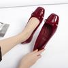 Fashion candy color japanned leather ballet flats women square toe cozy mocasines female bowknot slip on loafers tenis de mujer 2025