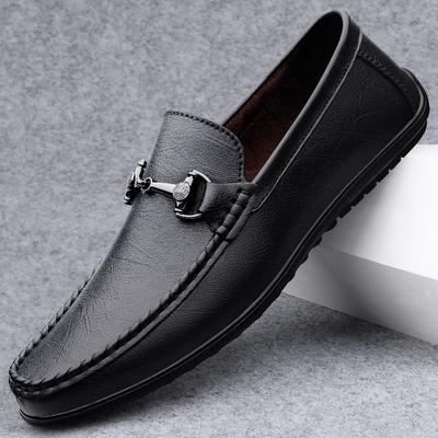 Fashion High Quality Men Casual Leather Loafers Flat Designer Casual Business Office Formal Shoes New Soft Bottom Antiskid Walking Shoes
