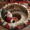 Christmas Cartoon Round Rug Waterresistant Carpet For Living Room Decor