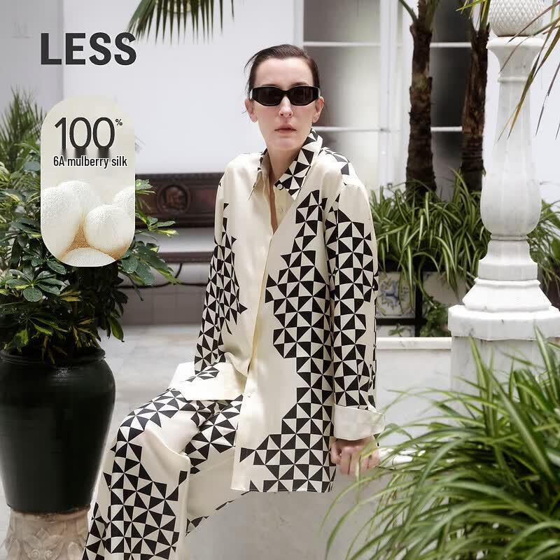 LESS 2024 Summer Mulberry Silk Casual Shirt XS