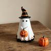 Halloween Resin Ghost Figurine Cute Witch Hat Pumpkin Decor Home Party Ornament