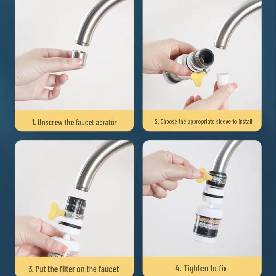 Universal Detachable Tap Water Filter Nozzle with Anti-Splash Kitchen Sprinkler