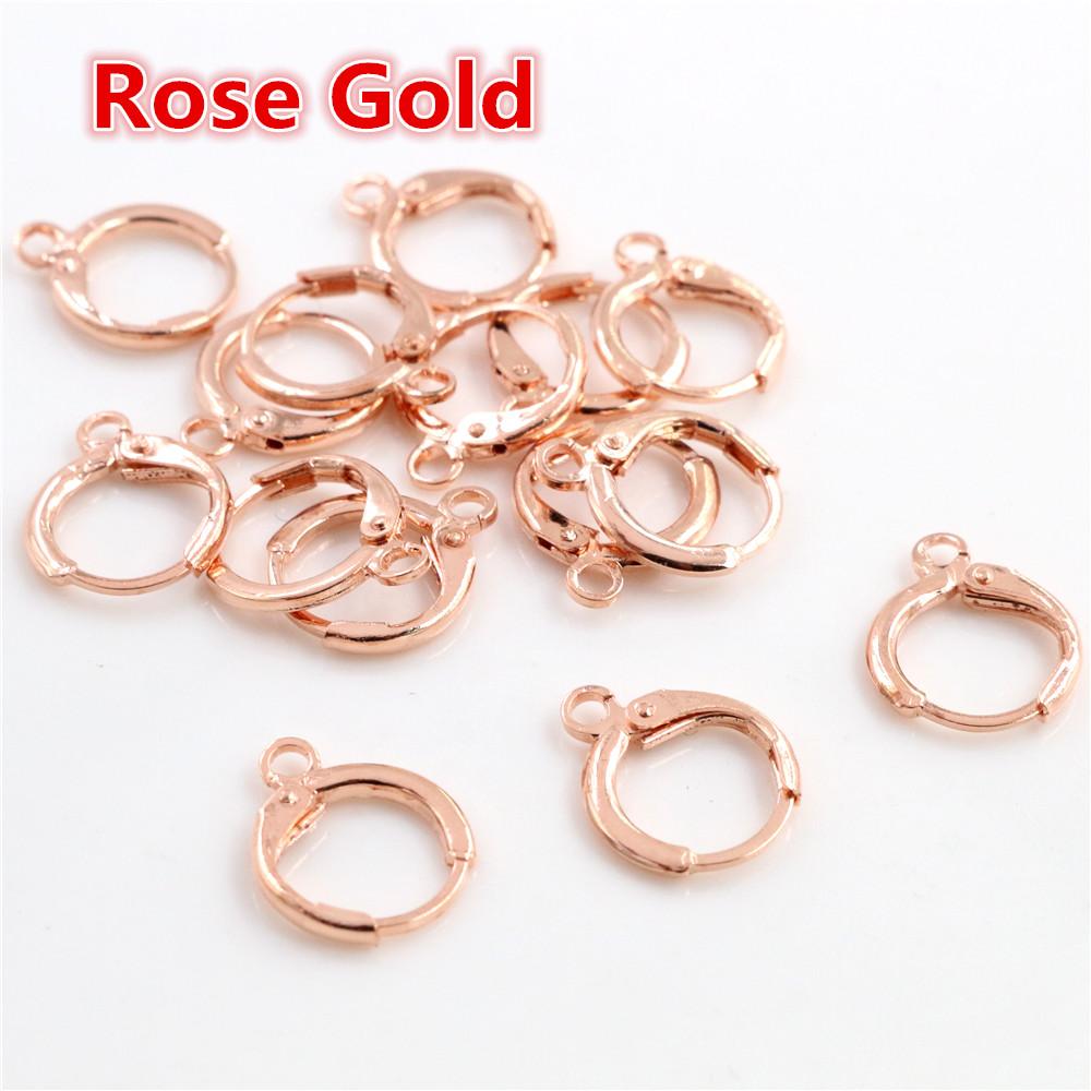 14x12mm 30pcs High Quality Silver Color Rose Gold Color Bronze Rhodium French Earring Hooks Wire Settings Base Whole Sale