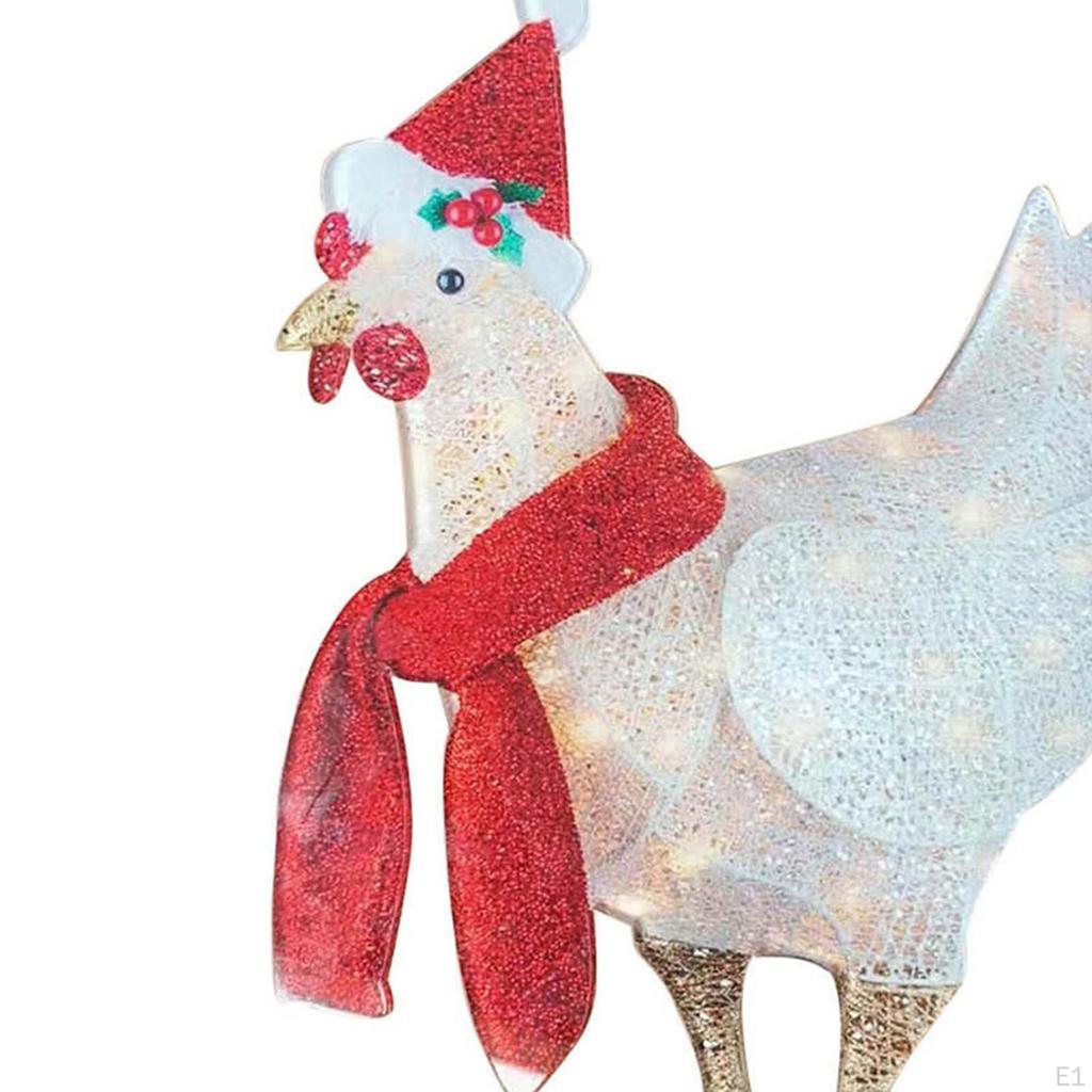 Christmas Lighted Chicken Decoration for Garden