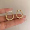 Luxury Shiny Zircon Twisted Hoop Earrings for Women Fashion Gold Color U Shaped Geometric Earrings Ear Accessories Party Zircon